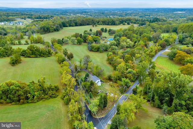 drone / aerial view with a rural view