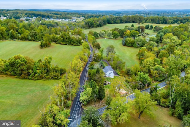 aerial view with a rural view