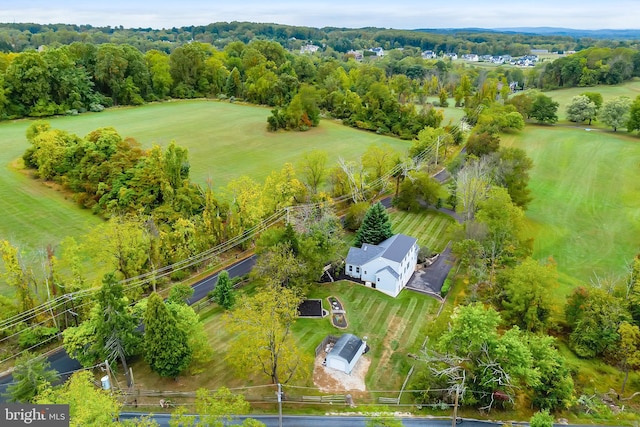 bird's eye view with a rural view