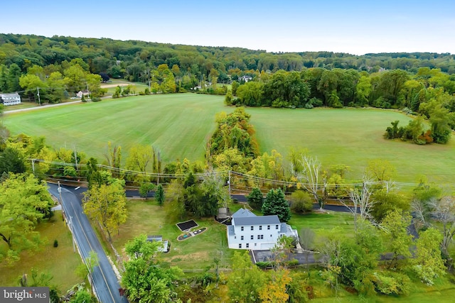 drone / aerial view with a rural view