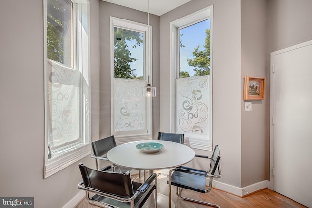 dining room featuring light hardwood / wood-style flooring