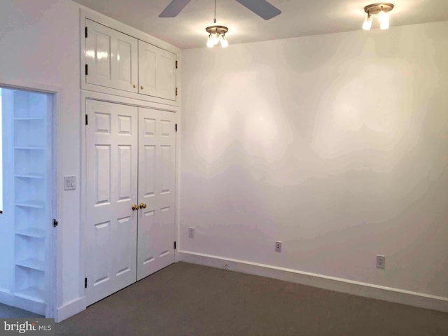 unfurnished bedroom featuring a closet