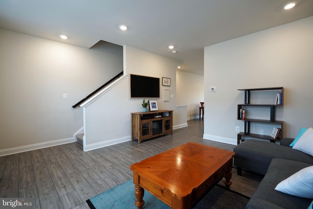 living room featuring hardwood / wood-style floors