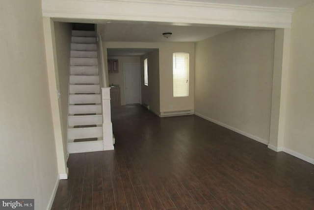 hallway featuring dark hardwood / wood-style floors