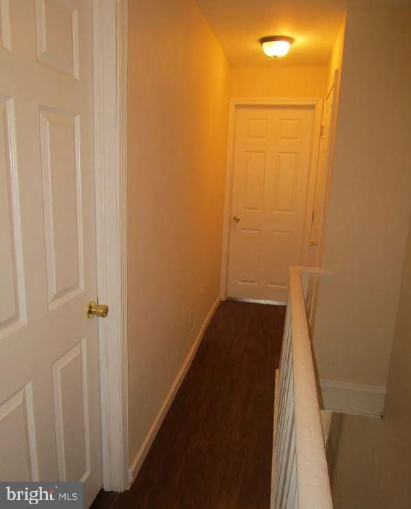 hall featuring dark hardwood / wood-style flooring