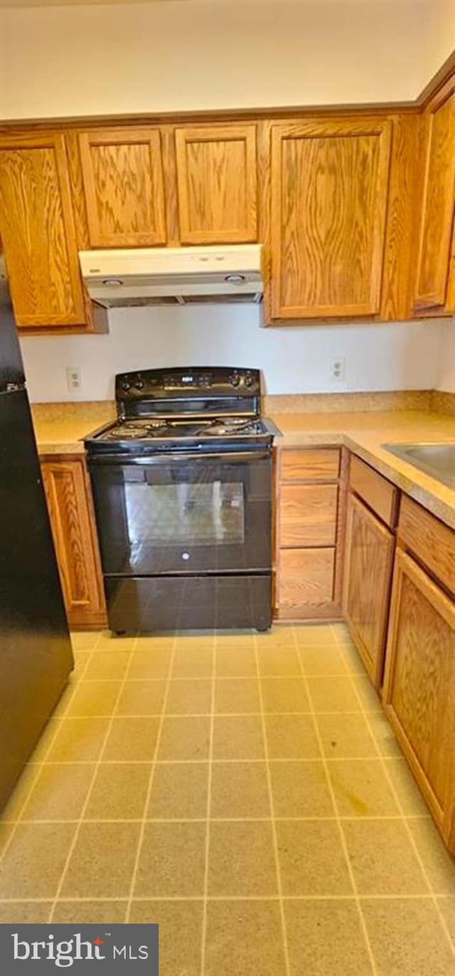 kitchen with black appliances