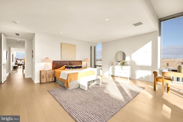 bedroom featuring light wood-type flooring