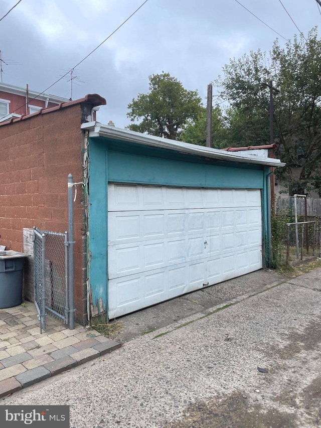 view of garage