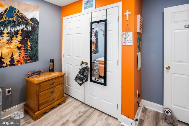 foyer entrance featuring light hardwood / wood-style floors