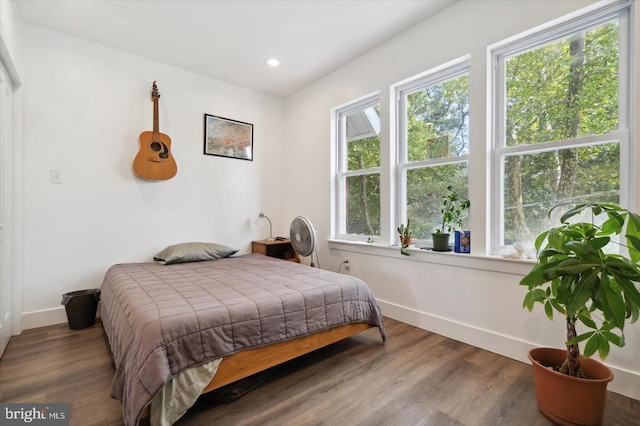 bedroom featuring hardwood / wood-style floors