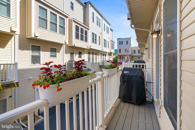 balcony featuring area for grilling