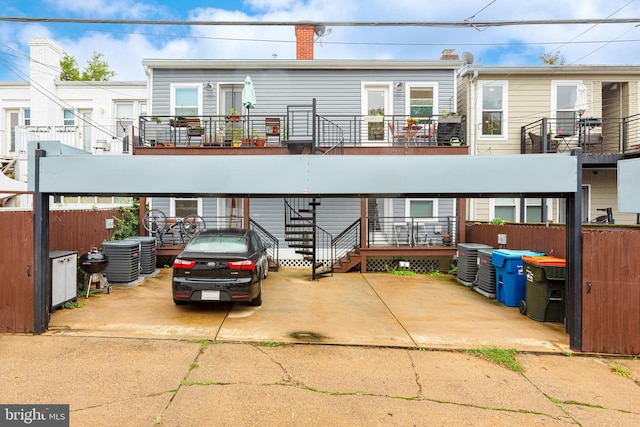 view of front of home with central AC unit