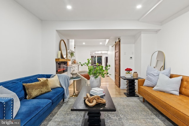 living room featuring hardwood / wood-style floors