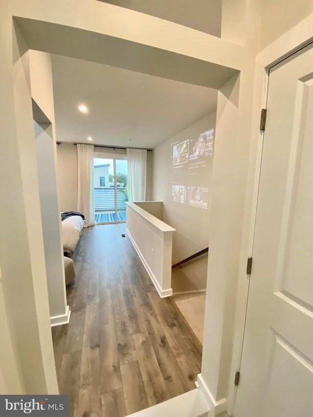 hall featuring hardwood / wood-style floors