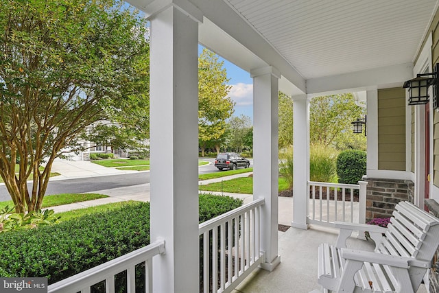 view of patio with a porch