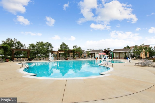 view of pool with a patio area