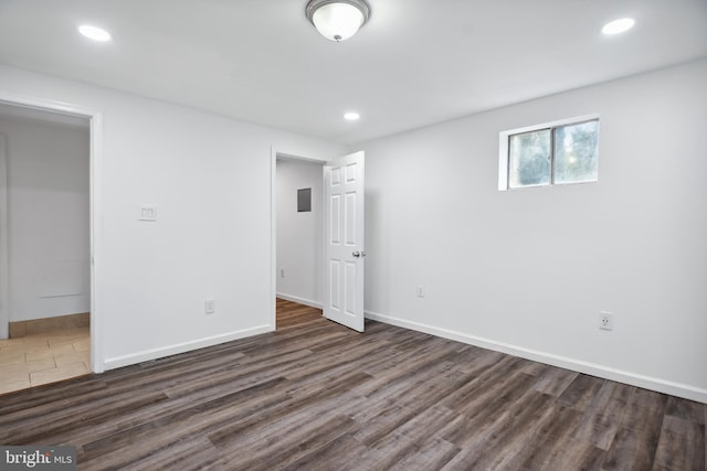 interior space featuring dark hardwood / wood-style flooring