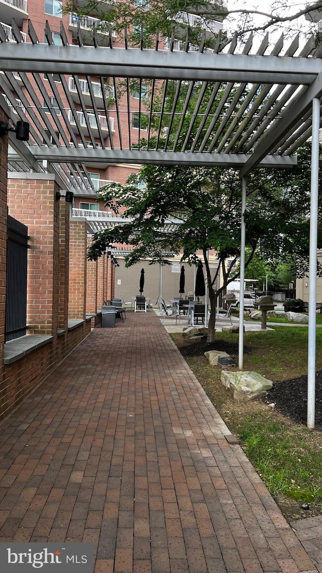 view of patio with a pergola