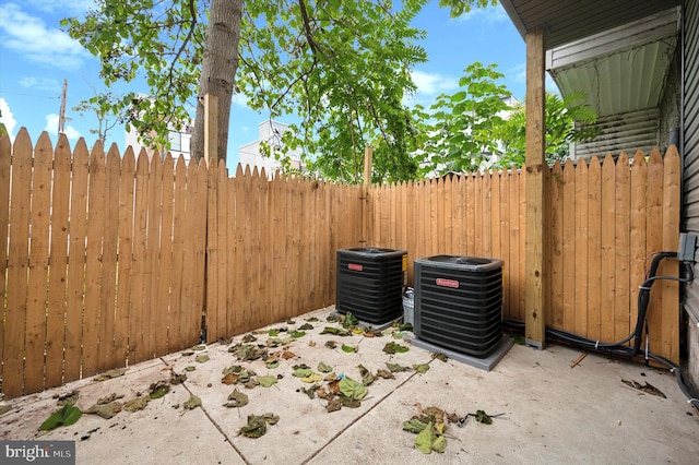 view of patio / terrace featuring central AC unit