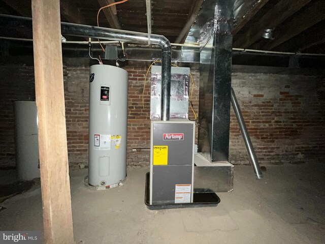 utility room with water heater