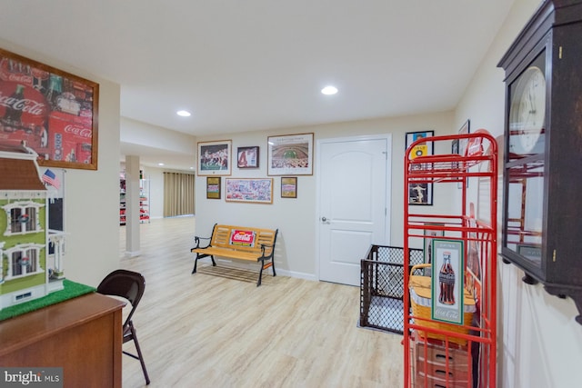 game room featuring wood-type flooring