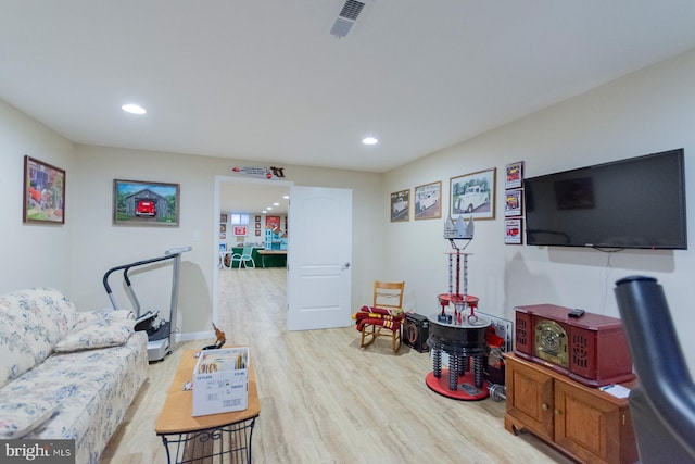 living room featuring light hardwood / wood-style flooring