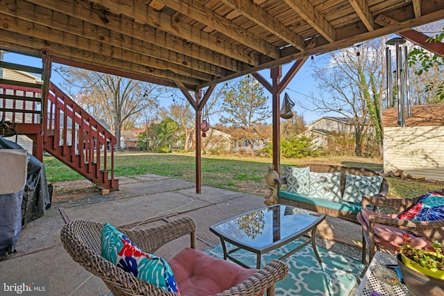 view of patio / terrace with an outdoor living space