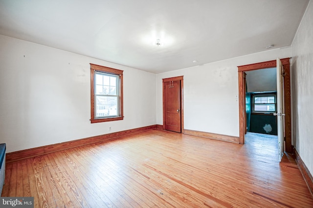 empty room featuring light wood-type flooring