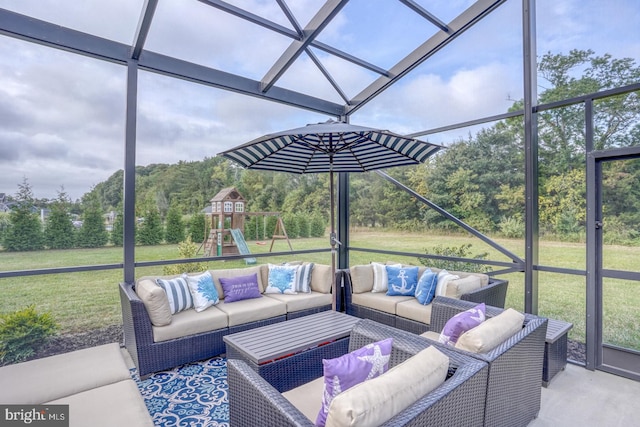 view of sunroom / solarium