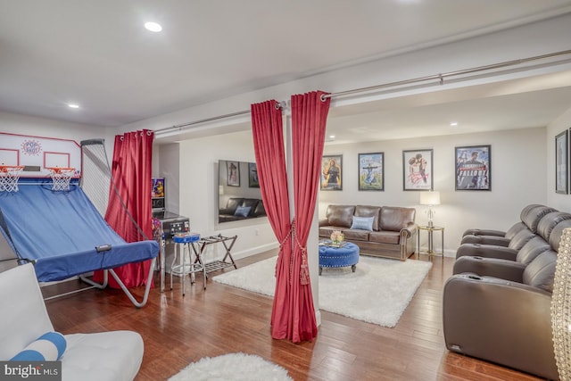 living room with wood-type flooring