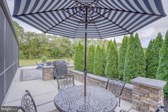 view of patio featuring area for grilling