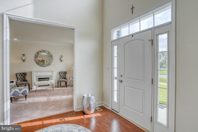 entrance foyer with wood-type flooring