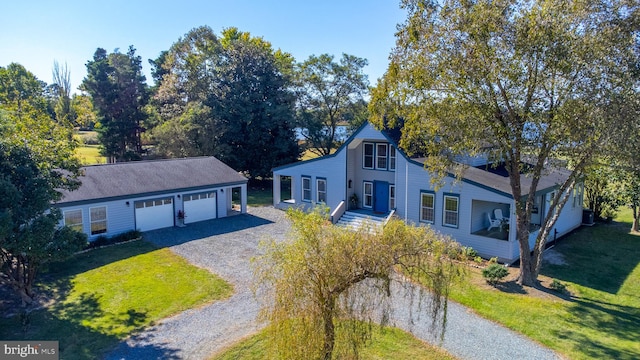 view of front of property with a front lawn