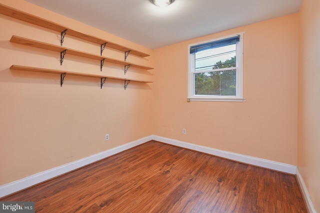 spare room featuring wood-type flooring