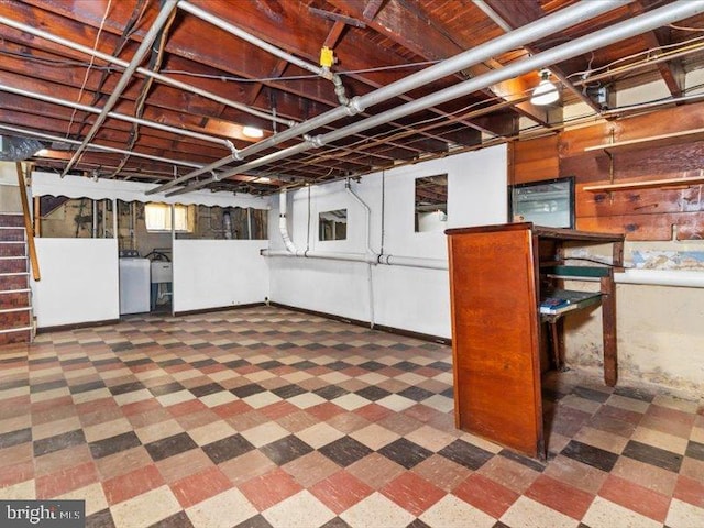 basement with sink