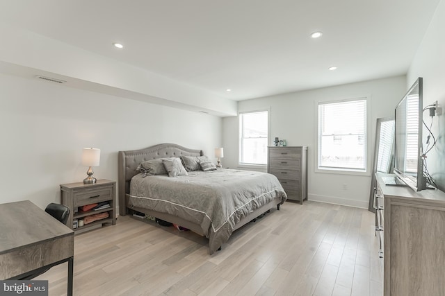 bedroom featuring light hardwood / wood-style flooring