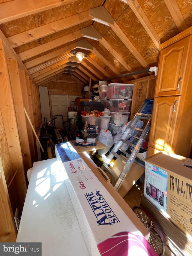 view of unfinished attic