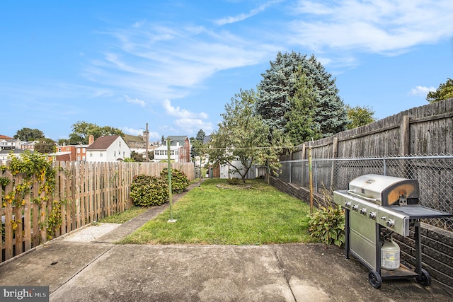 view of yard with a patio area