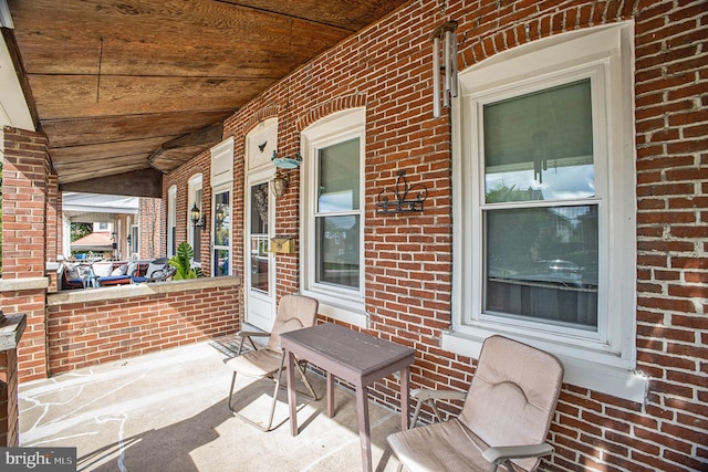 view of patio featuring covered porch