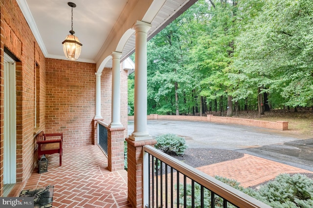 view of patio / terrace with a porch