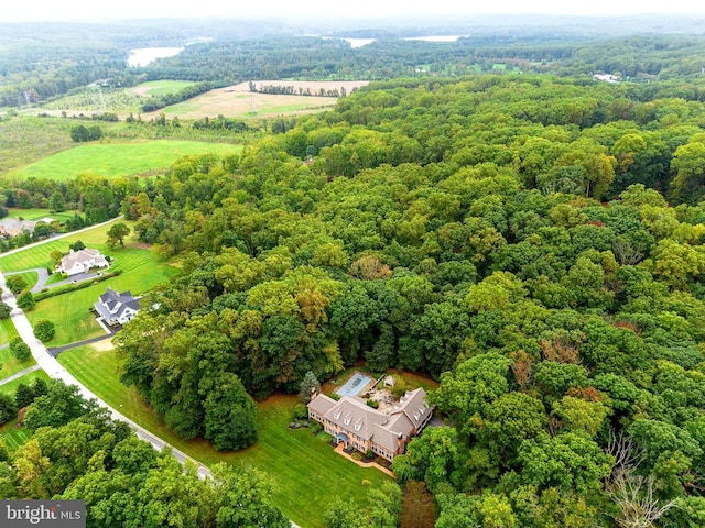 aerial view featuring a rural view