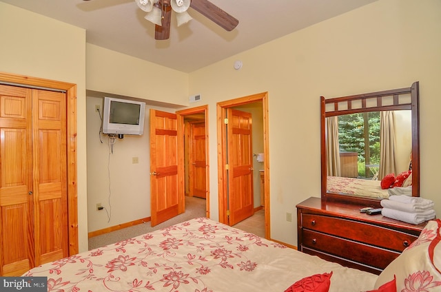 79 Cedar Shores Dr, Mc Henry, MD 21541 - bedroom featuring carpet, baseboards, ceiling fan, and visible vents