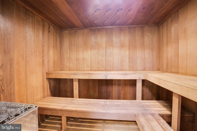 view of sauna