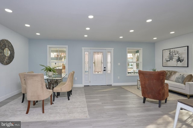 dining room featuring light hardwood / wood-style floors