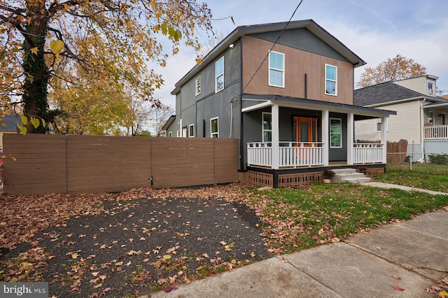 view of front of property with covered porch