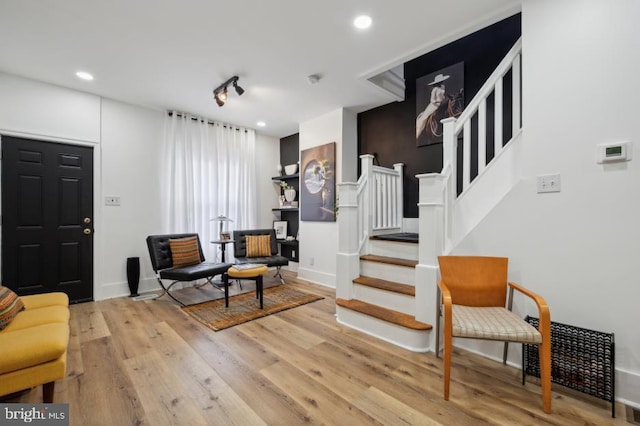 entrance foyer featuring light wood-type flooring