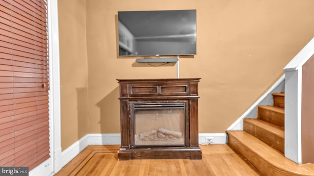 interior details featuring wood-type flooring