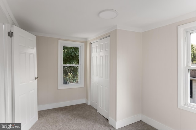 interior space featuring crown molding