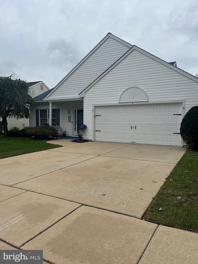 single story home with a garage