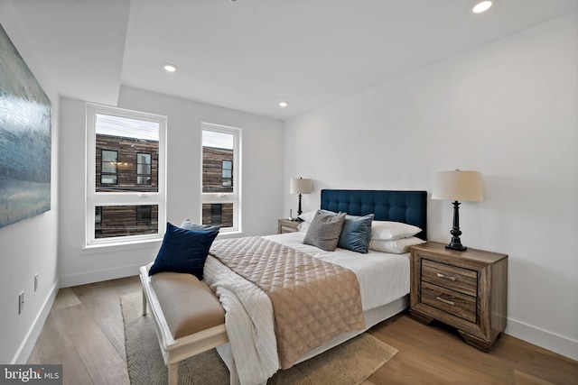 bedroom featuring light hardwood / wood-style floors